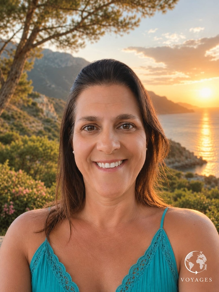 Christelle Guerdat sur une plage